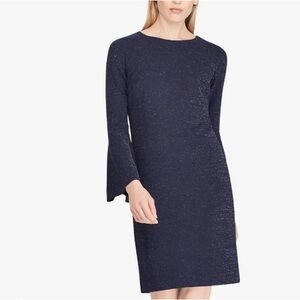 Lauren Ralph Lauren Elegant Dark Blue 3/4 Sleeve Dress